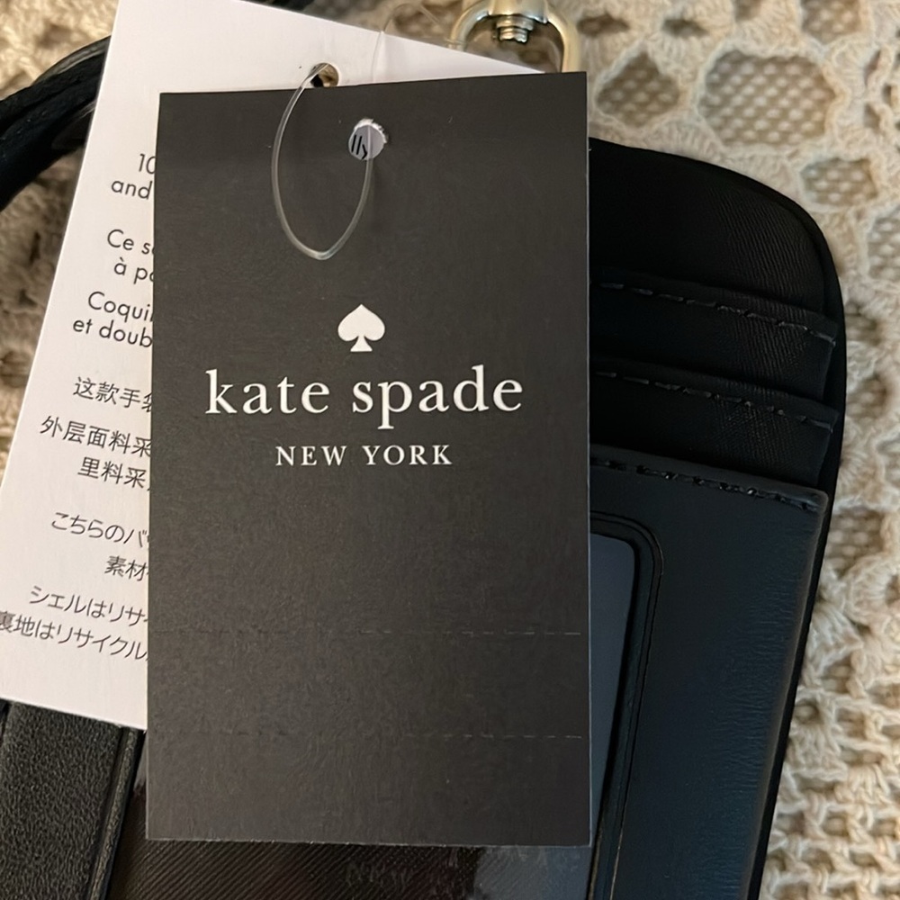 NWT-Kate Spade Chelsea Black Card Case Lanyard ID Multi Zip Card Case - Picture 5 of 9